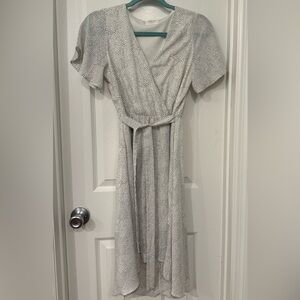 Sienna Sky Cream Dotted Midi Dress - adult S